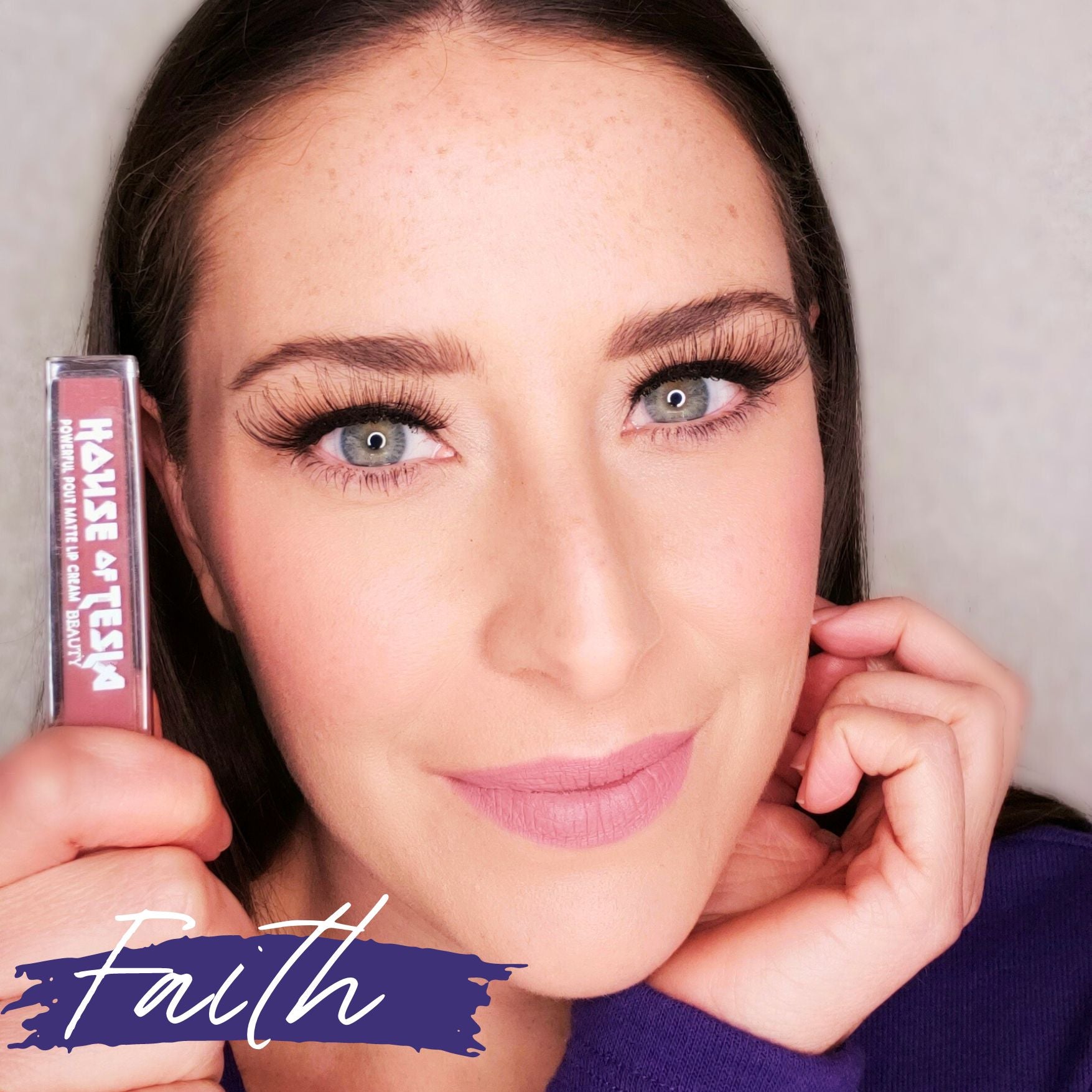 House of Tesla Faith Matte Lip Creme on Model