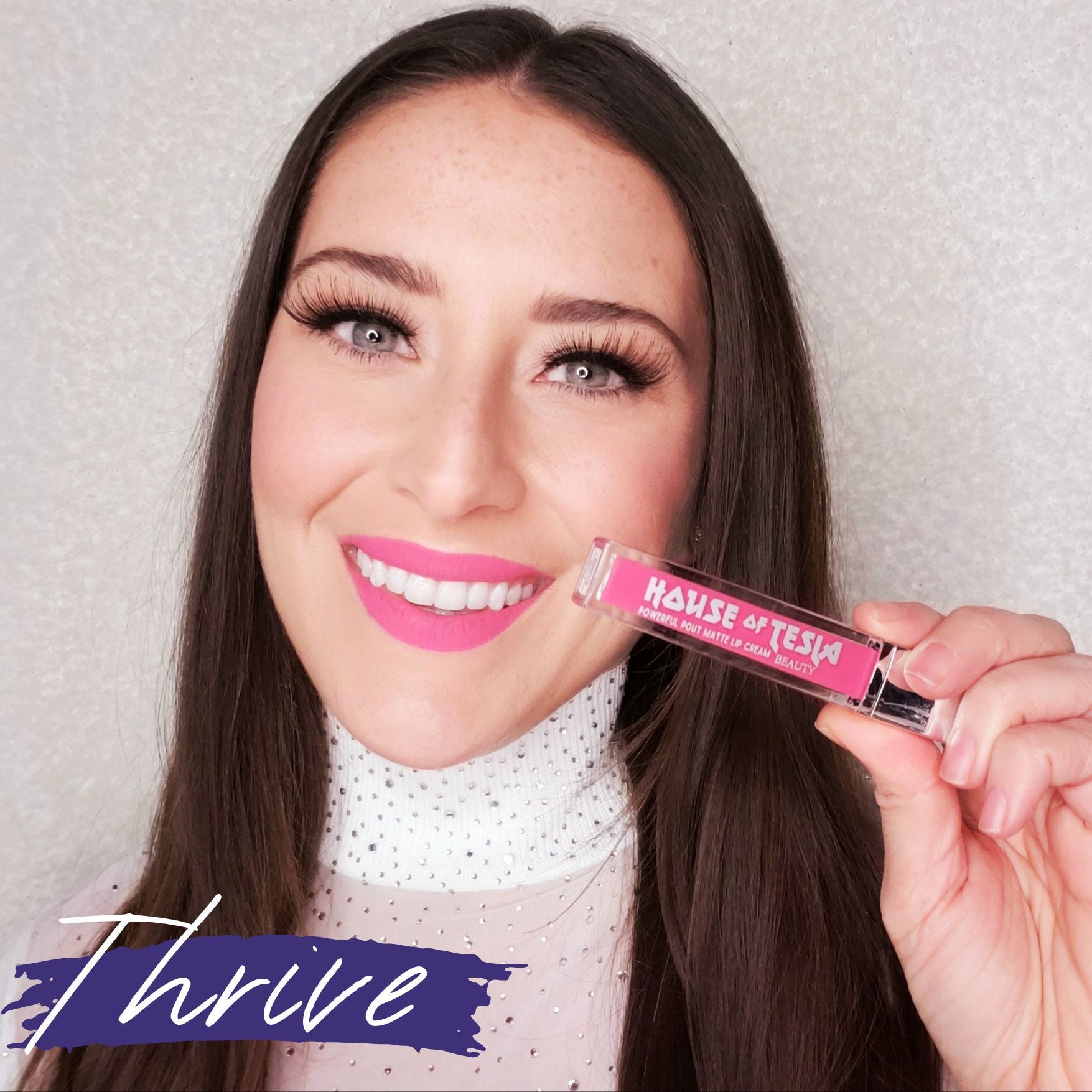 House of Tesla Thrive Matte Lip Creme on Model